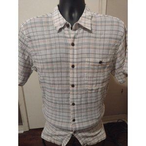 Patagonia Common Threads Men's Medium Short Sleeve Button Down Shirt Plaid White